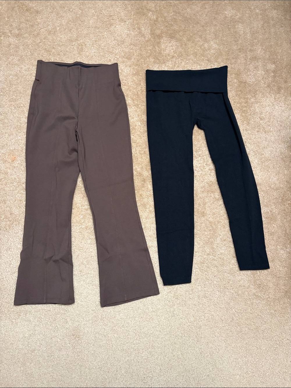 Old Navy Wide Leg Pants and Black Leggings Duo - Brown & Black